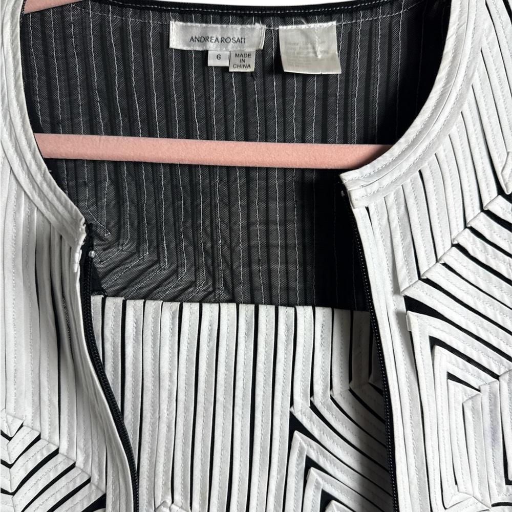 Andrea Rosati Black and White Striped Jacket